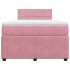 Cama box spring con colchón terciopelo rosa 120x190