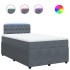 Cama box spring con colchón terciopelo gris oscuro 120x190