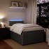 Cama box spring con colchón terciopelo gris oscuro 120x190