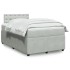 Cama box spring con colchón terciopelo gris claro 120x190