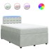 Cama box spring con colchón terciopelo gris claro 120x190
