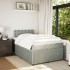 Cama box spring con colchón terciopelo gris claro 120x190