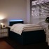 Cama box spring con colchón terciopelo azul 120x200