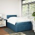 Cama box spring con colchón terciopelo azul 120x200