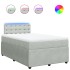 Cama box spring con colchón terciopelo gris claro 120x200