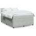 Cama box spring con colchón terciopelo gris claro 140x190