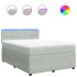 Cama box spring con colchón terciopelo gris claro 140x190