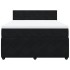 Cama box spring con colchón terciopelo negro 140x190