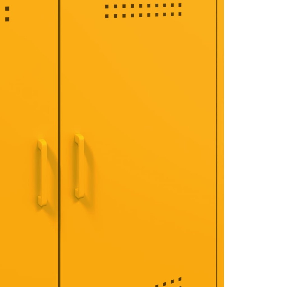 Aparador de acero amarillo mostaza 68x39x79