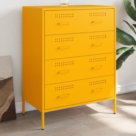 Aparador de acero amarillo mostaza 68x39x89