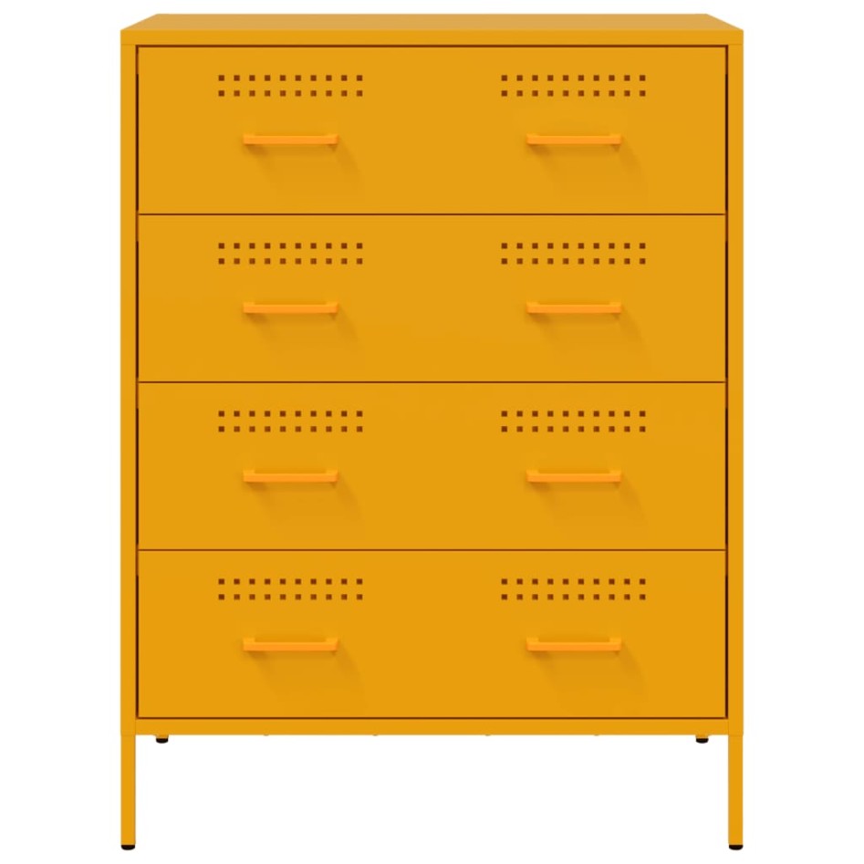 Aparador de acero amarillo mostaza 68x39x89