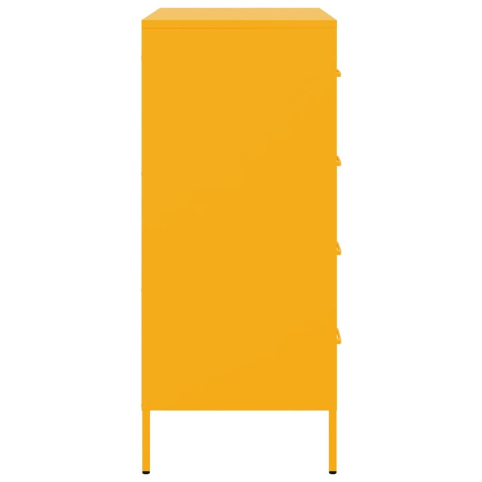 Aparador de acero amarillo mostaza 68x39x89