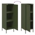 Aparador de acero verde oliva 36x39x113