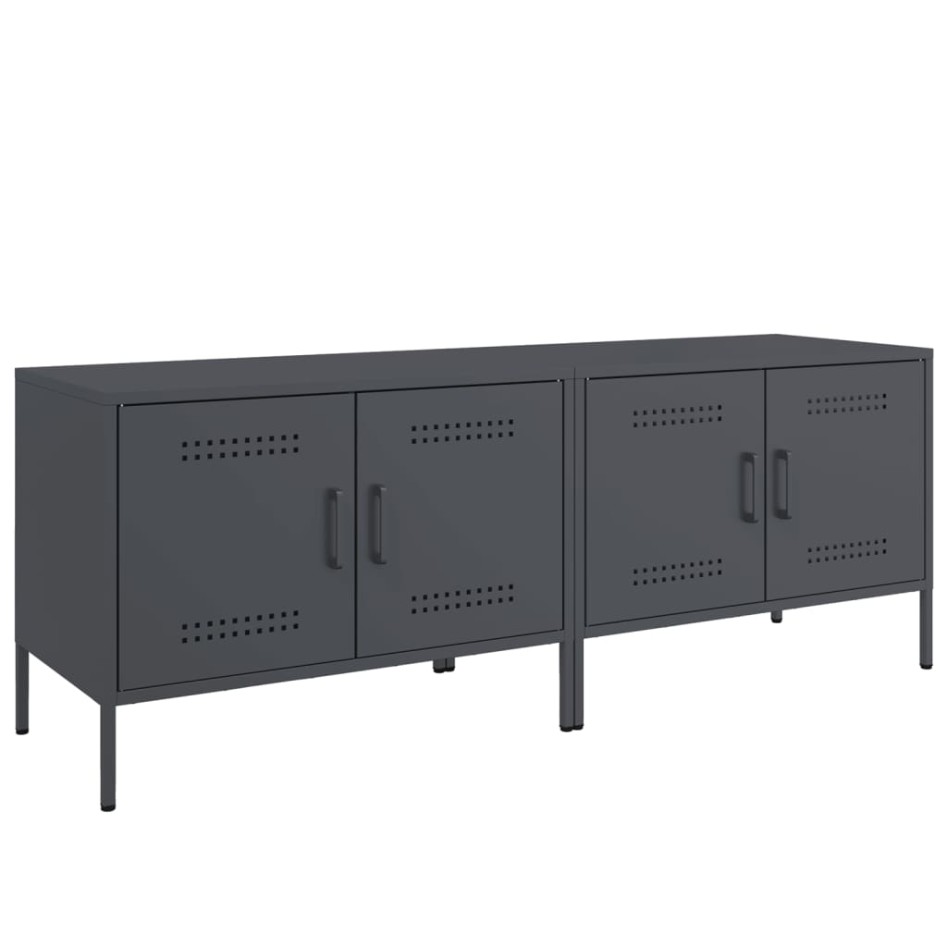 Muebles de TV 2 unidades acero gris antracita 68x39x50,5
