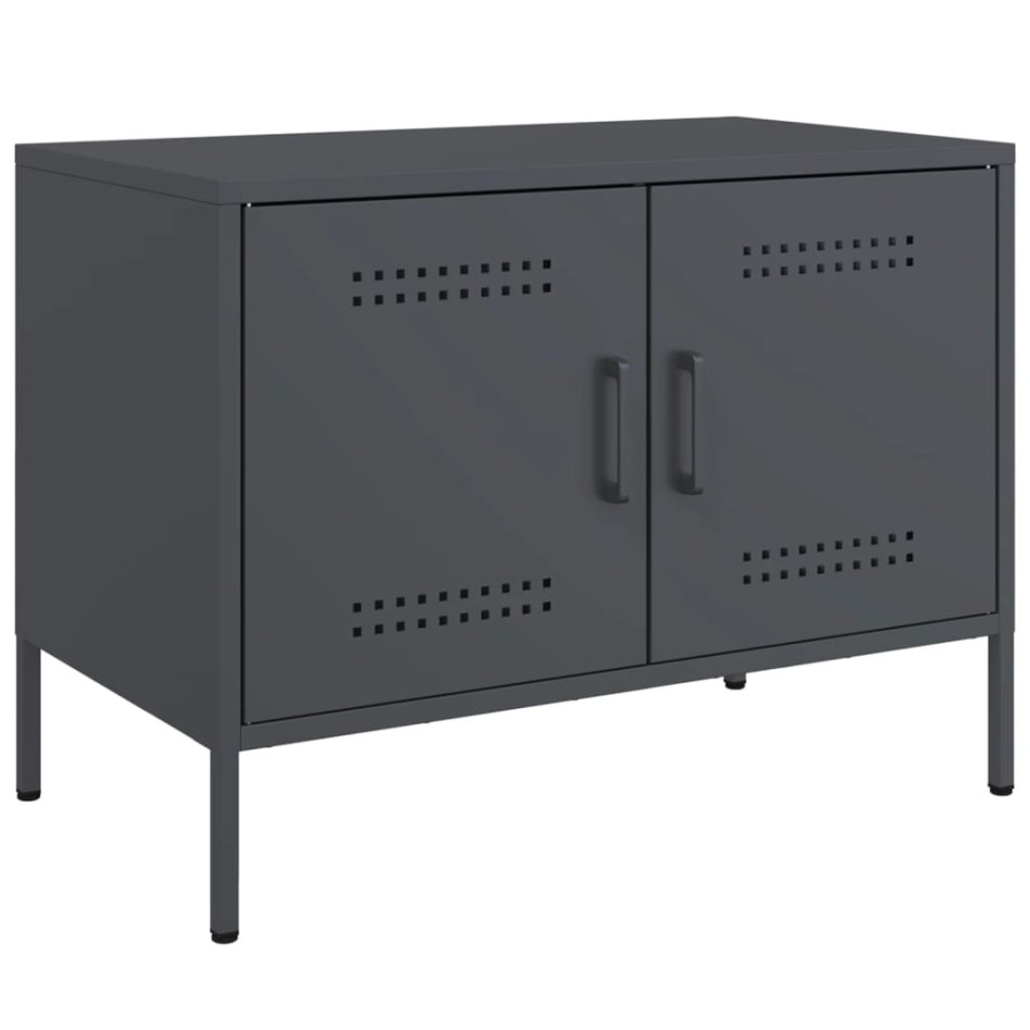Muebles de TV 2 unidades acero gris antracita 68x39x50,5