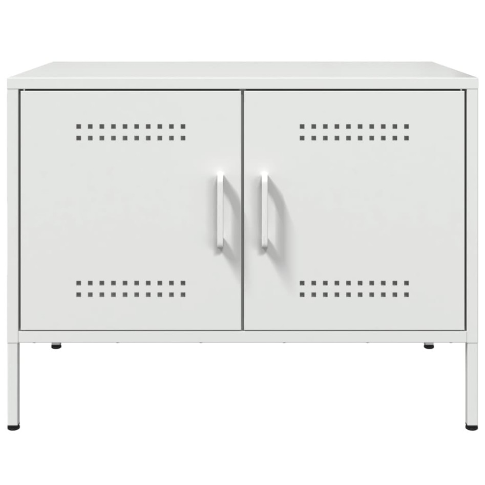 Muebles de TV 2 piezas acero blanco 68x39x50,5