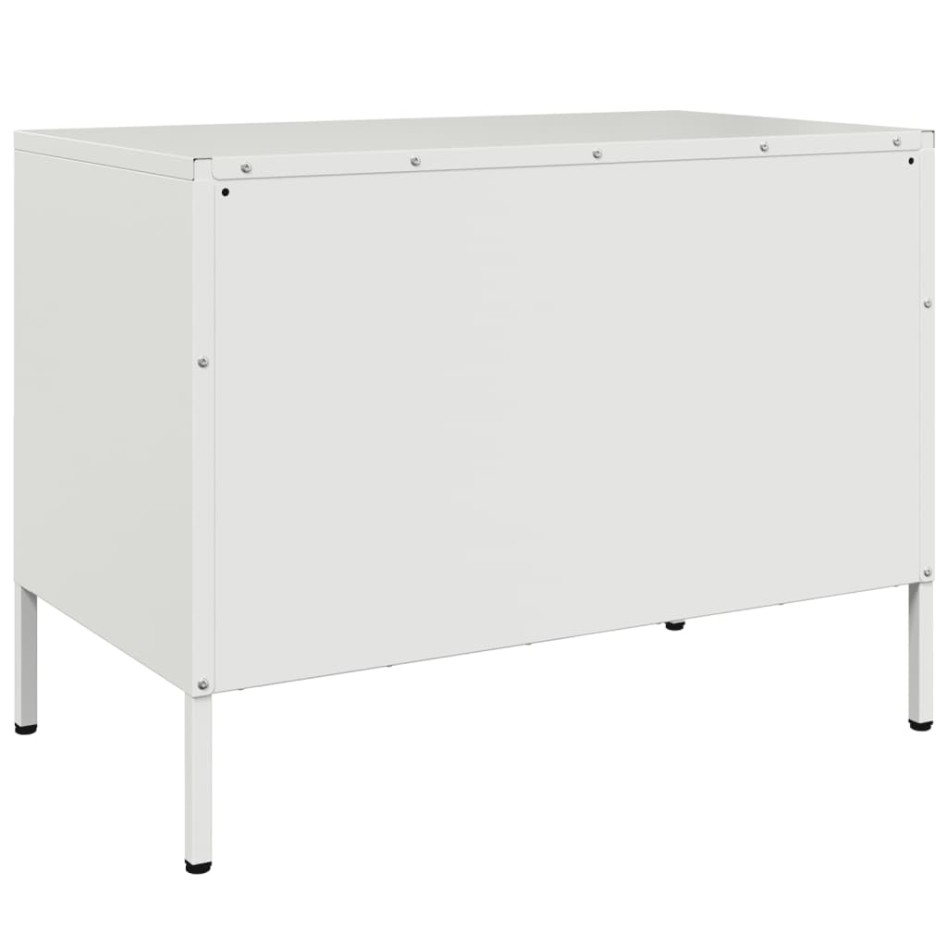 Muebles de TV 2 piezas acero blanco 68x39x50,5