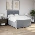 Cama box spring con colchón tela gris claro 140x200