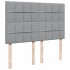 Cama box spring con colchón tela gris claro 140x200