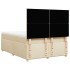 Cama box spring con colchón tela color crema 140x200