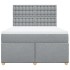 Cama box spring con colchón tela gris claro 140x200