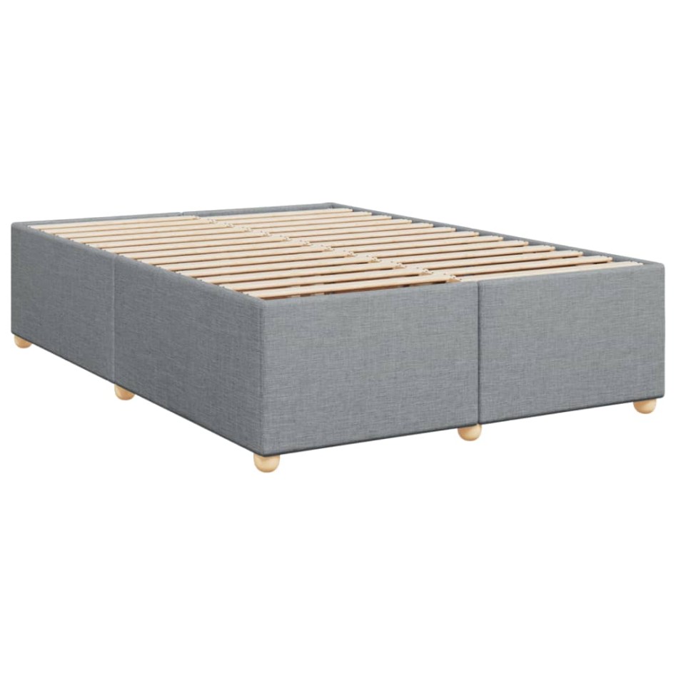 Cama box spring con colchón tela gris claro 140x200
