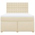 Cama box spring con colchón tela color crema 140x200