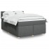 Cama box spring con colchón tela gris oscuro 140x200