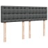 Cama box spring con colchón tela gris oscuro 140x200