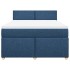 Cama box spring con colchón tela azul 160x200