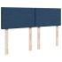 Cama box spring con colchón tela azul 160x200