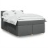 Cama box spring con colchón tela gris oscuro 160x200