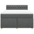 Cama box spring con colchón tela gris oscuro 160x200