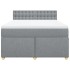 Cama box spring con colchón tela gris claro 160x200