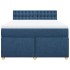 Cama box spring con colchón tela azul 160x200