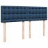 Cama box spring con colchón tela azul 160x200