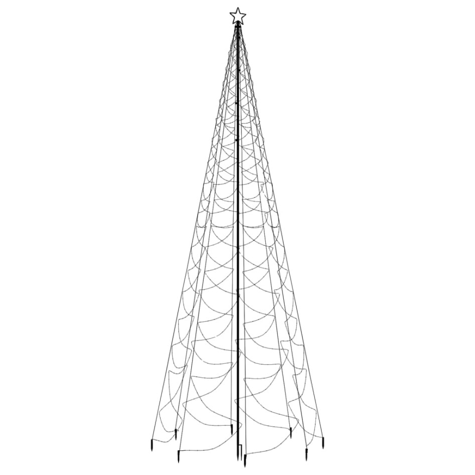 Árbol de Navidad con poste de metal 1400 LEDs blanco cálido 5