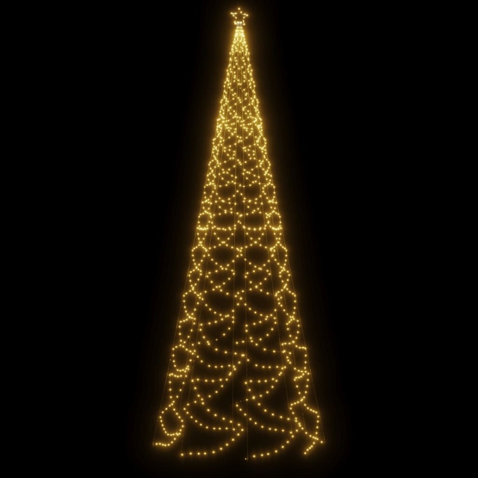 Árbol de Navidad con poste de metal 1400 LEDs blanco cálido 5