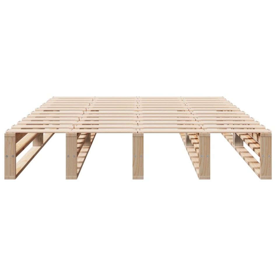 Estructura de cama sin colchón madera maciza de pino 135x190