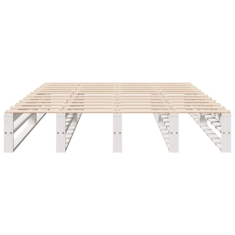 Estructura de cama sin colchón madera de pino blanca 140x190