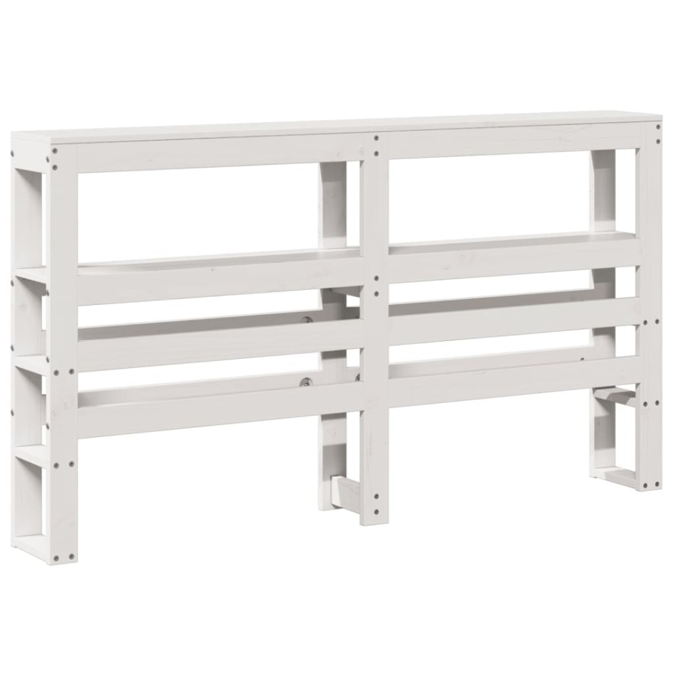 Cabecero de cama con estantes madera maciza pino blanco 160