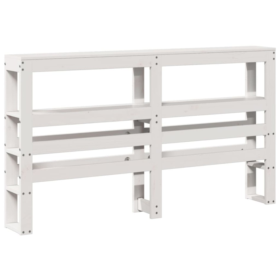 Cabecero de cama con estantes madera maciza pino blanco 140