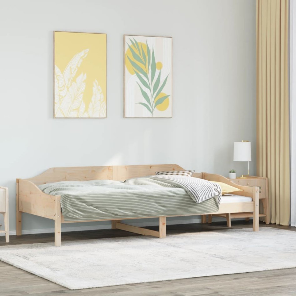 Estructura de cama sin colchón madera maciza de pino 90x200