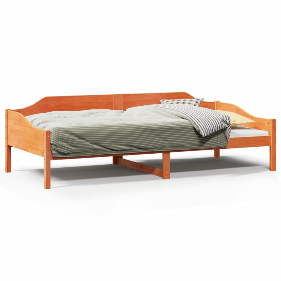 Estructura de cama sin colchón madera de pino marrón 90x200