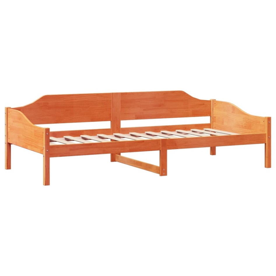 Estructura de cama sin colchón madera de pino marrón 90x200
