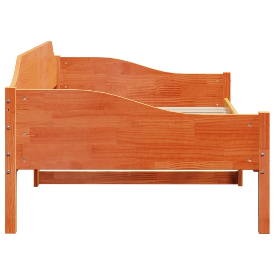 Estructura de cama sin colchón madera de pino marrón 90x200