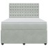 Cama box spring con colchón terciopelo gris claro 140x200