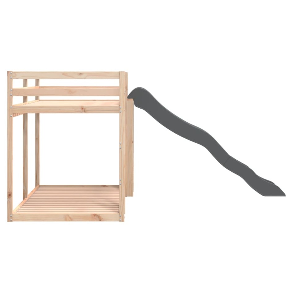 Litera con tobogán y escalera madera maciza de pino 80x200