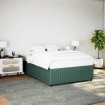 Estructura cama sin colchón terciopelo verde oscuro 140x190 cm