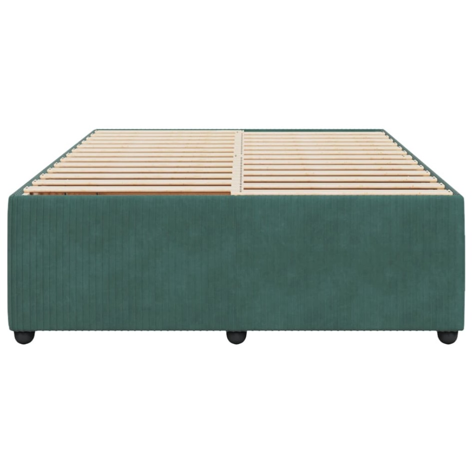 Estructura cama sin colchón terciopelo verde oscuro 140x190